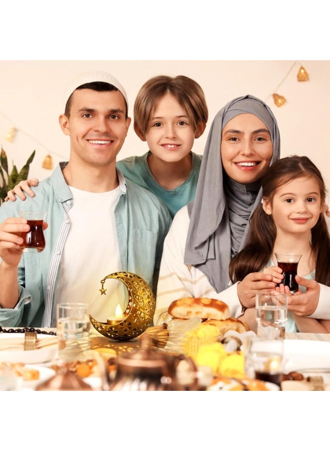حامل شموع رمضان، حاملات شموع معدنية مجوفة ذهبية اللون لتزيين عيد الفطر، ZYZT-07A - Image 4